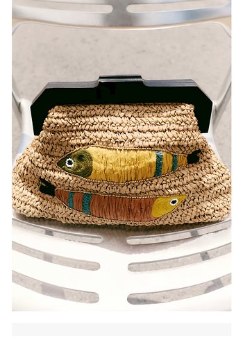 Nakışlı Renkli Örgü Kadın Clutch Çanta