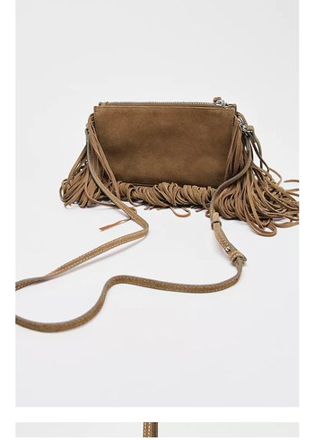 Zara Püsküllü Kadın Süet Çanta