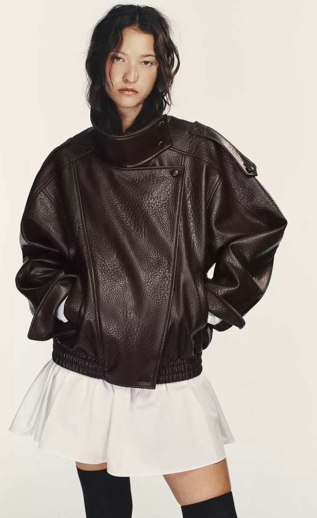 Zara deri ceket - Görsel 2