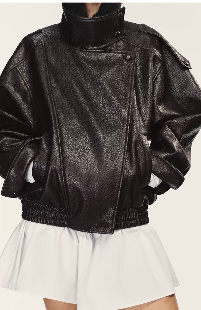 Zara deri ceket - Görsel 3