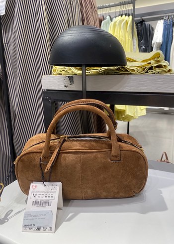 Zara Zara Kahverengi Süet Kadın Çanta