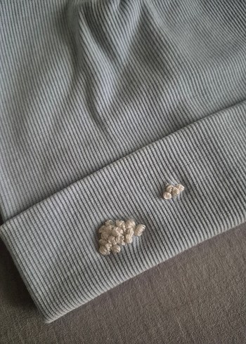 Bebek Mavisi Örgü Bere - Görsel 6