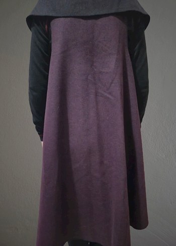 Mor Siyah Kadın Panço - Dökümlü Tasarım Sıfır Kol - Görsel 4