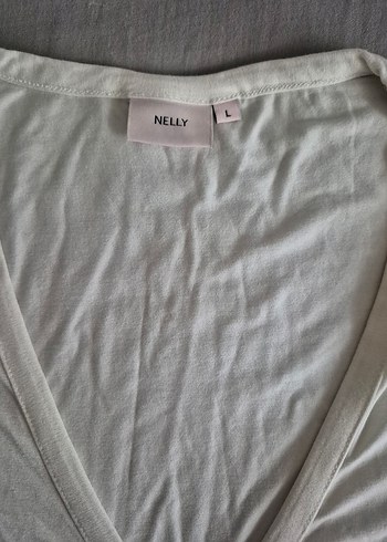 Beyaz V Yaka Uzun Kollu Bağlama Detaylı Bluz - Görsel 9