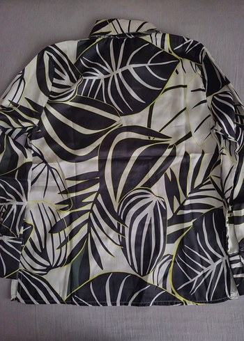 Desenli Kadın Saten Gömlek Uzun Kollu - Görsel 2