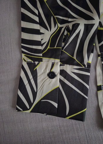 Desenli Kadın Saten Gömlek Uzun Kollu - Görsel 6