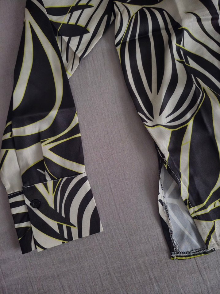 Desenli Kadın Saten Gömlek Uzun Kollu - Görsel 4