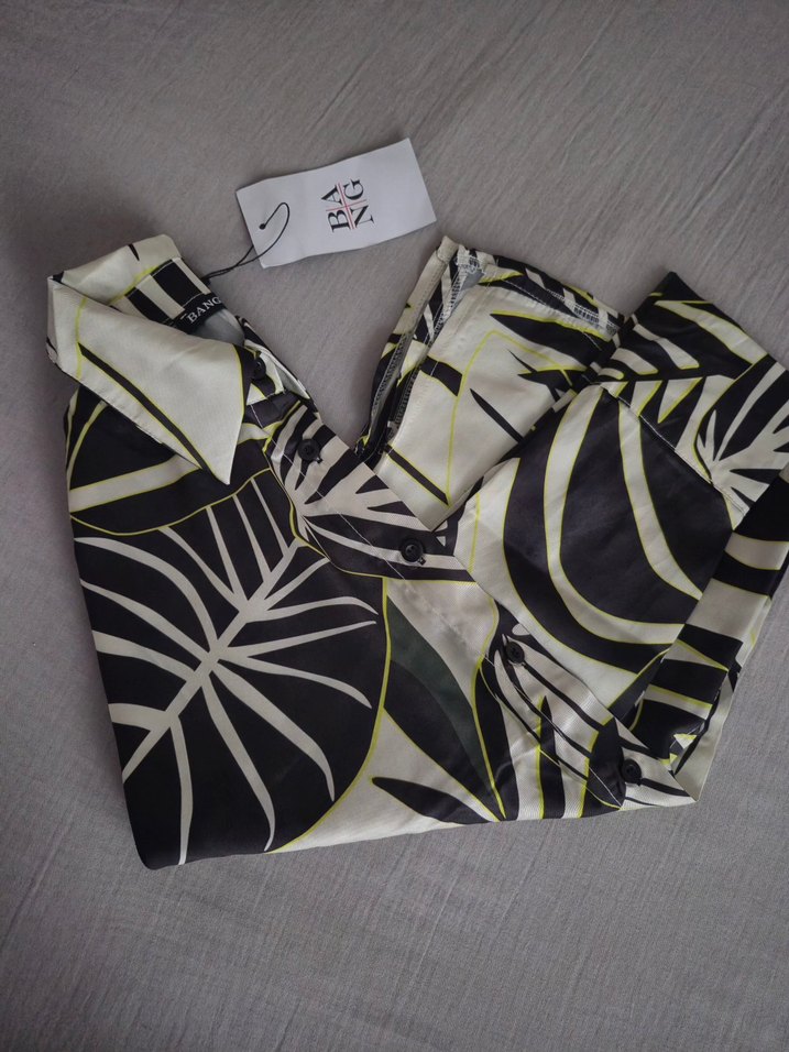 Desenli Kadın Saten Gömlek Uzun Kollu - Görsel 5