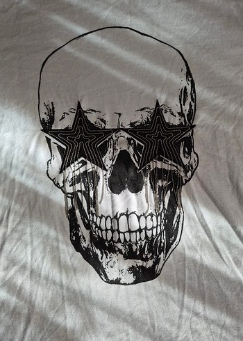 Vintage Kuru Kafa Baskılı Beyaz Uzun Kollu Tişört - Görsel 3