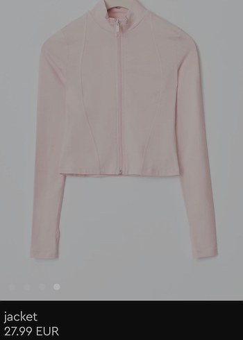 Pembe Yüksek Yakalı Uzun Kollu Spor Üst - Görsel 3