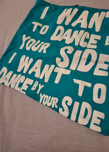 Yeşil Yazılı Crop Top - Görsel 5