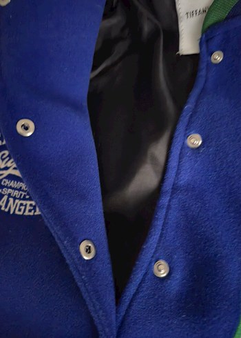 Kolları Deri Reglan Kollu Kolej Mont Ceket - SaksMavisi - Görsel 6