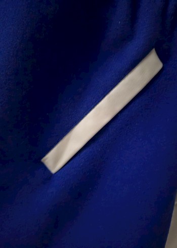 Kolları Deri Reglan Kollu Kolej Mont Ceket - SaksMavisi - Görsel 4