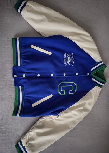 Kolları Deri Reglan Kollu Kolej Mont Ceket - SaksMavisi - Görsel 2