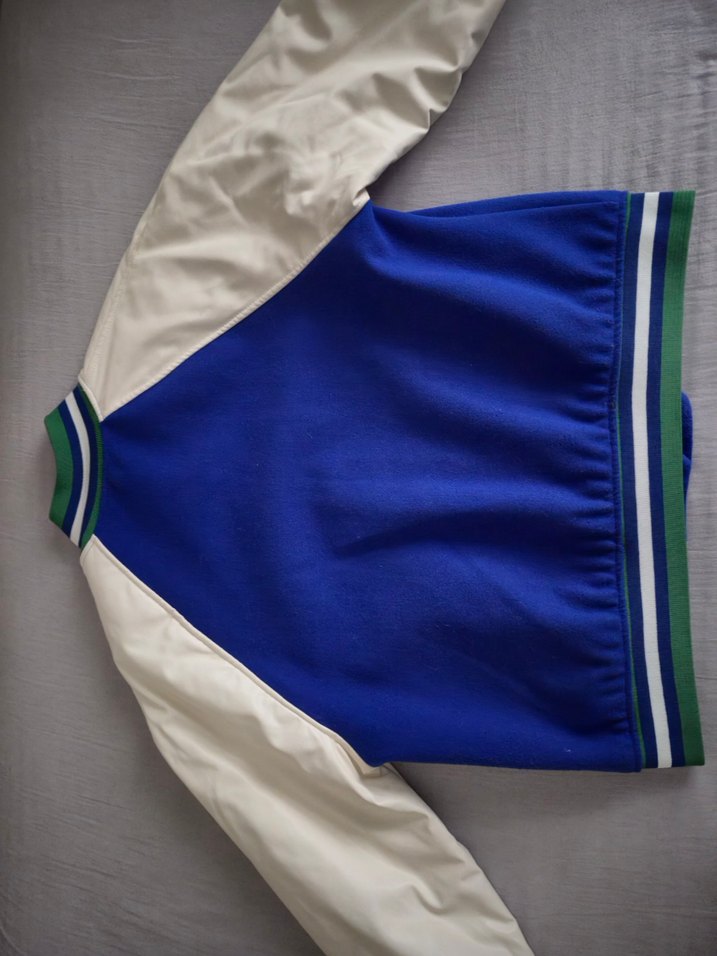 Kolları Deri Reglan Kollu Kolej Mont Ceket - SaksMavisi - Görsel 3