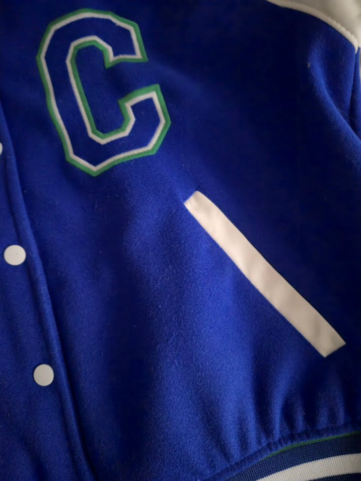 Kolları Deri Reglan Kollu Kolej Mont Ceket - SaksMavisi - Görsel 5