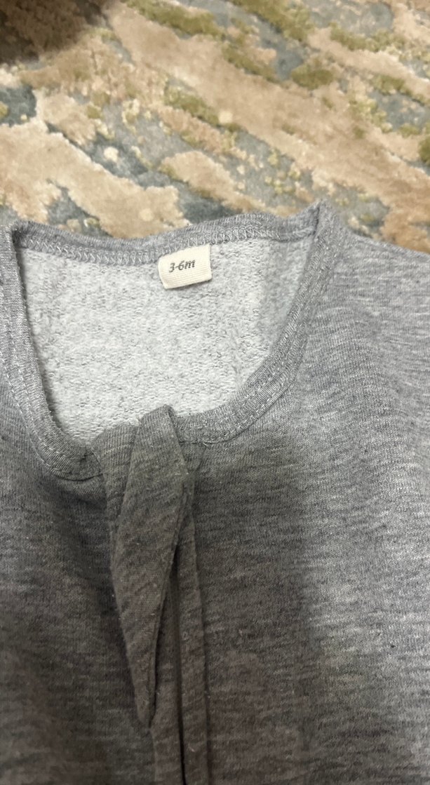 Kız Çocuk Gri Fermuarlı torba uyku tulumu - Görsel 3