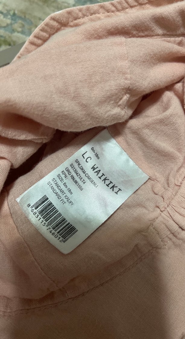 Pembe Nakışlı Fırfırlı Bebek Şapkası - Görsel 2