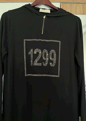 Kadın Siyah Fermuarlı Uzun Sweatshirt