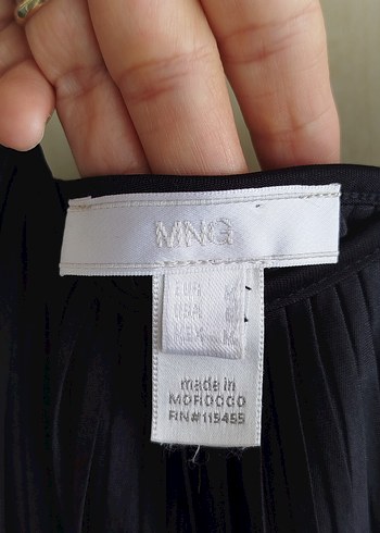 Mango Siyah Pilili Midi Askılı Kadın Elbise