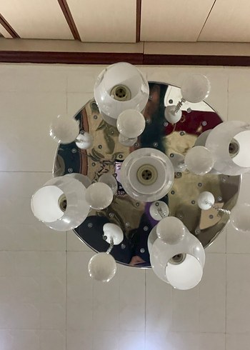 Ikea Kumandalı Vintage Beyaz Modern Tavan Lambası