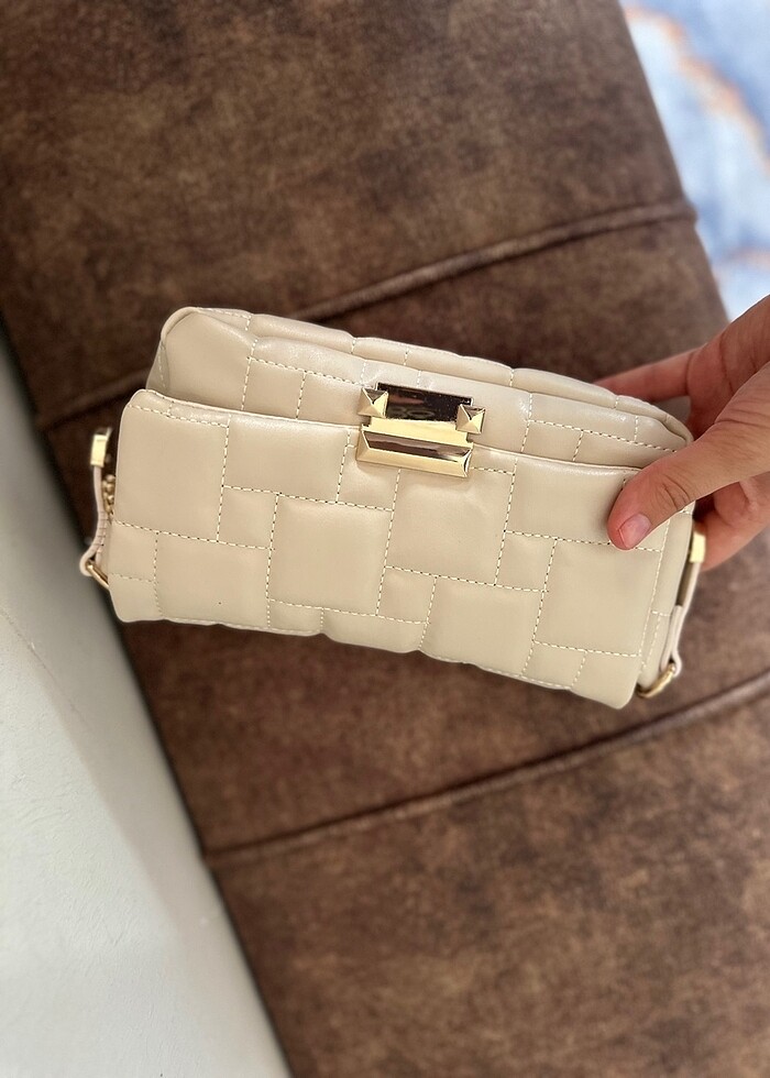 Mini krem çanta - Görsel 3