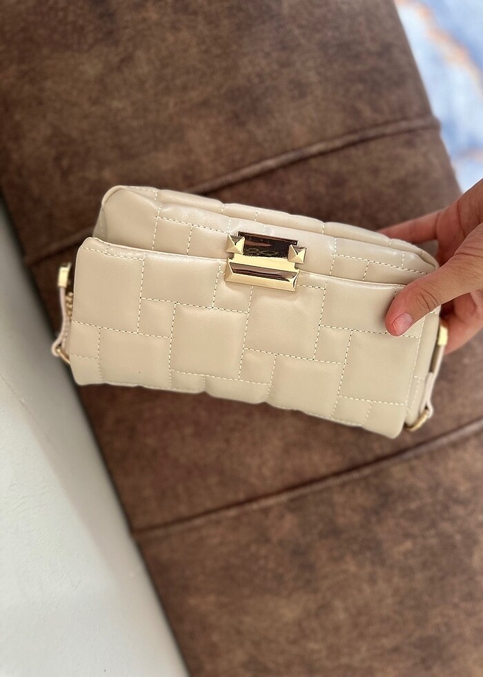 Mini krem çanta - Görsel 4