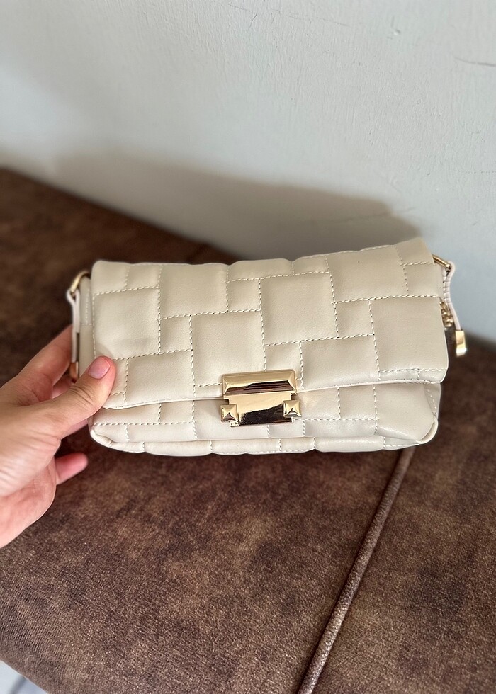 Mini krem çanta - Görsel 2