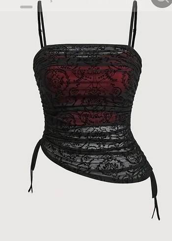 Bordo Dantelli Gotik Strappy Büstiyer