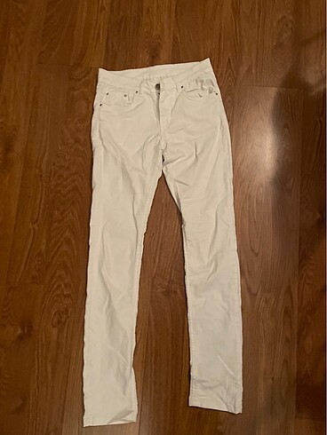 Diğer Beyaz skinny pantolon hafif düşük bel
