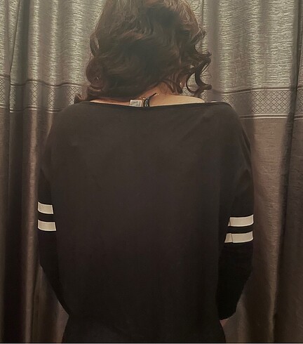 s Beden Siyah bol crop üst