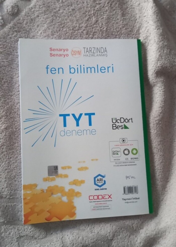 TYT FEN DENEME KİTABI SADECE 3 DENEME EKSIK GERI KALANI TAM HIC  - Görsel 2