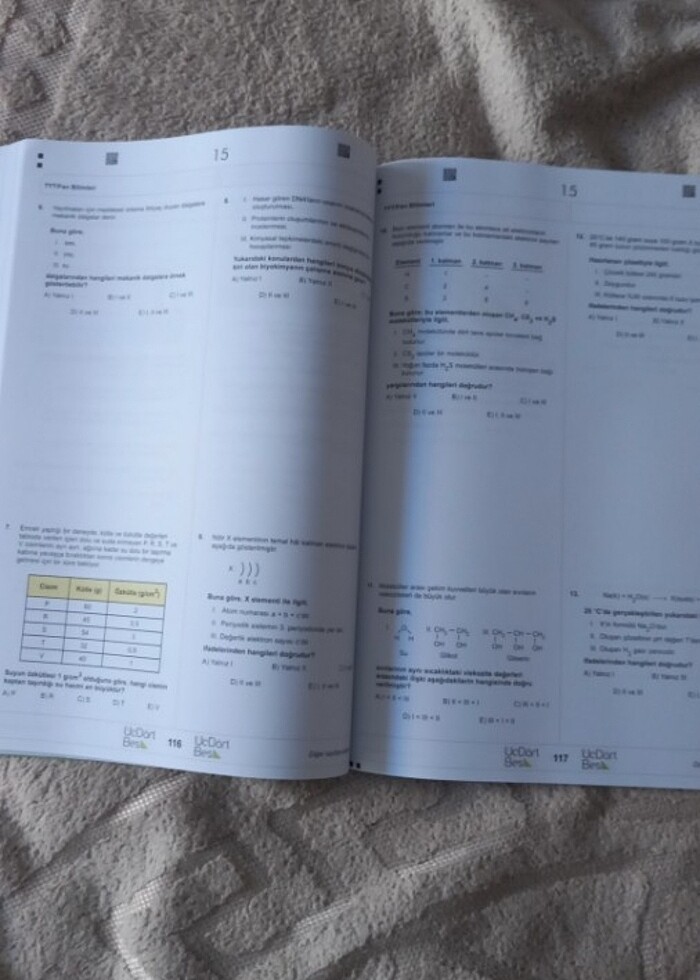 TYT FEN DENEME KİTABI SADECE 3 DENEME EKSIK GERI KALANI TAM HIC  - Görsel 4