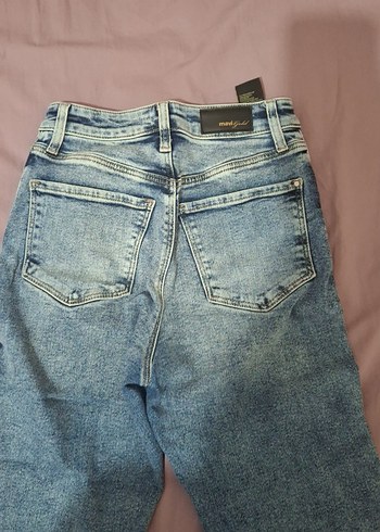 s Beden Kadın Mavi Denim Normal Boy Kot Pantolon
