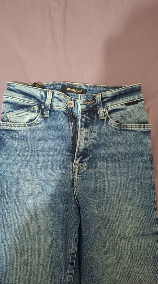 Kadın Mavi Denim Normal Boy Kot Pantolon - Görsel 2