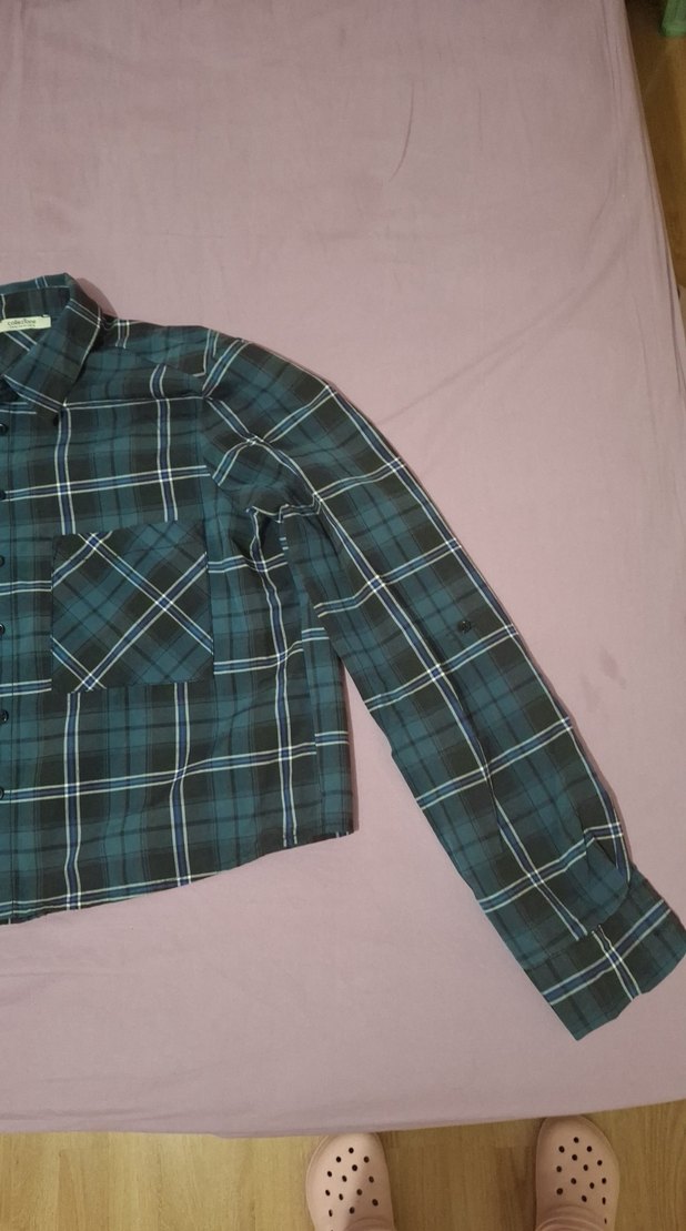 Düğmeli Uzun Kollu Kadın Gömlek - Görsel 5