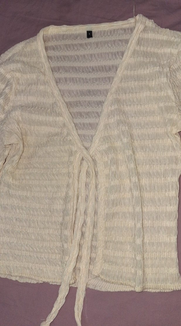 Beyaz V Yaka Örgü Kadın Triko hiç kullanılmadı - Görsel 3