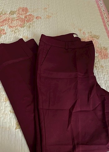 38 Beden Bordo Midi Kadın Kumaş Pantolon
