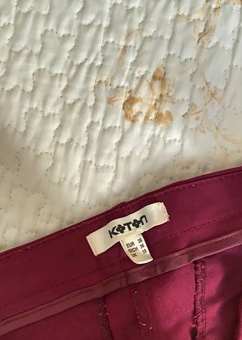 Koton Bordo Midi Kadın Kumaş Pantolon