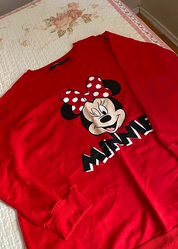 xl Beden Lcw Kırmızı Minnie Baskılı Sweatshirt