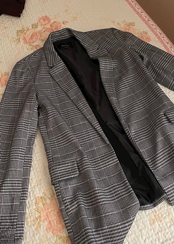 Stradivarius Ekose Desenli Kadın Blazer Ceket