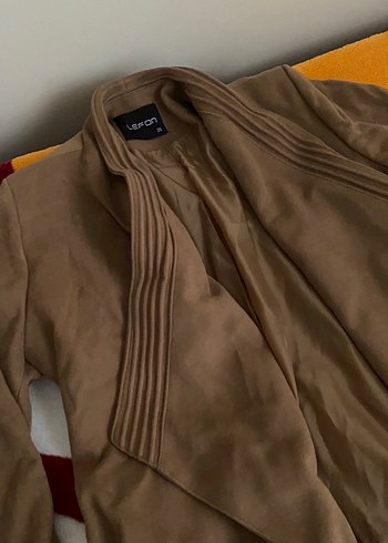 Kahverengi Süet Kemerli Uzun Ceket - Görsel 4