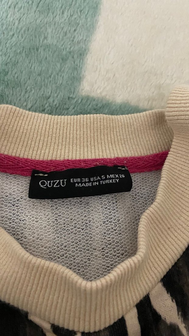 Quzu Zebra Desenli Kadın Sweatshirt - Görsel 2