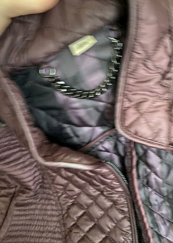 Orijinal Bordo Burberry Kemerli Kadın Mont - Görsel 3