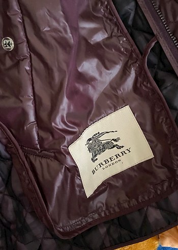 Orijinal burberry Bordo Kemerli Kadın Mont - Görsel 5