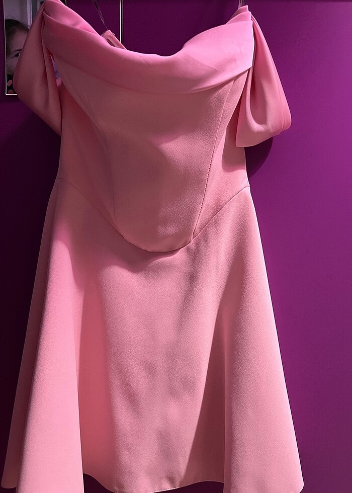 Toz pembe elbise / abiye - Görsel 3