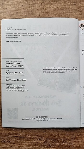 Analatik Geometri Konu Denemesi