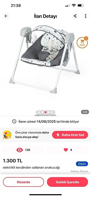 Diğer Elektrikli kendinden sallanan ana kucağı