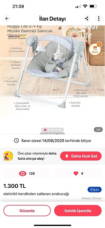 0 - 13 kg Beden Elektrikli kendinden sallanan ana kucağı