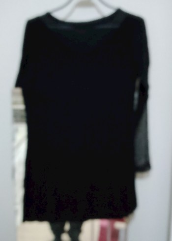 Siyah V Yaka Uzun Kollu Hamile Bluzu - Görsel 2